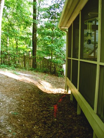 Path behind sunroom before.