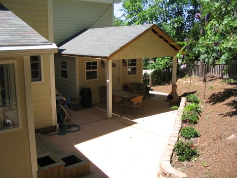 Spot with shed, attached to garage, after.