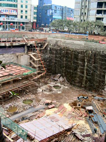 The big dig. Large excavation for the basement of a highrise.